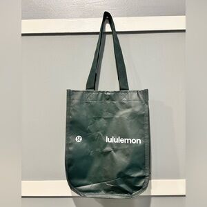 lululemon dark green logo tote